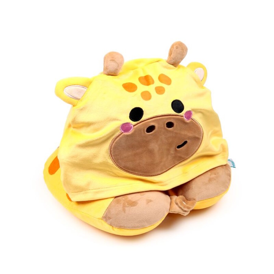 Παιδικό Μαξιλάρι Ταξιδίου Memory Foam με Κουκούλα Adoramals Raffi the Giraffe Puckator