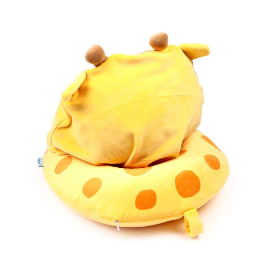 Παιδικό Μαξιλάρι Ταξιδίου Memory Foam με Κουκούλα Adoramals Raffi the Giraffe Puckator