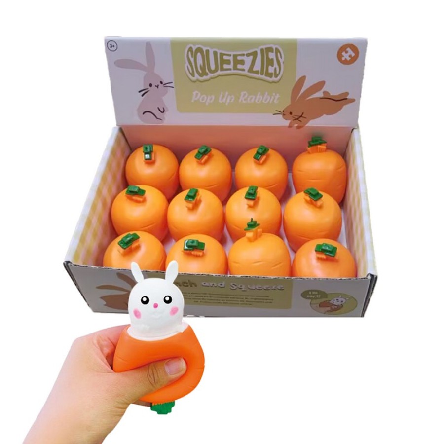 Μπαλάκι Αντιστρές Puckator Springtime Rabbit & Carrot Pop Out Toy