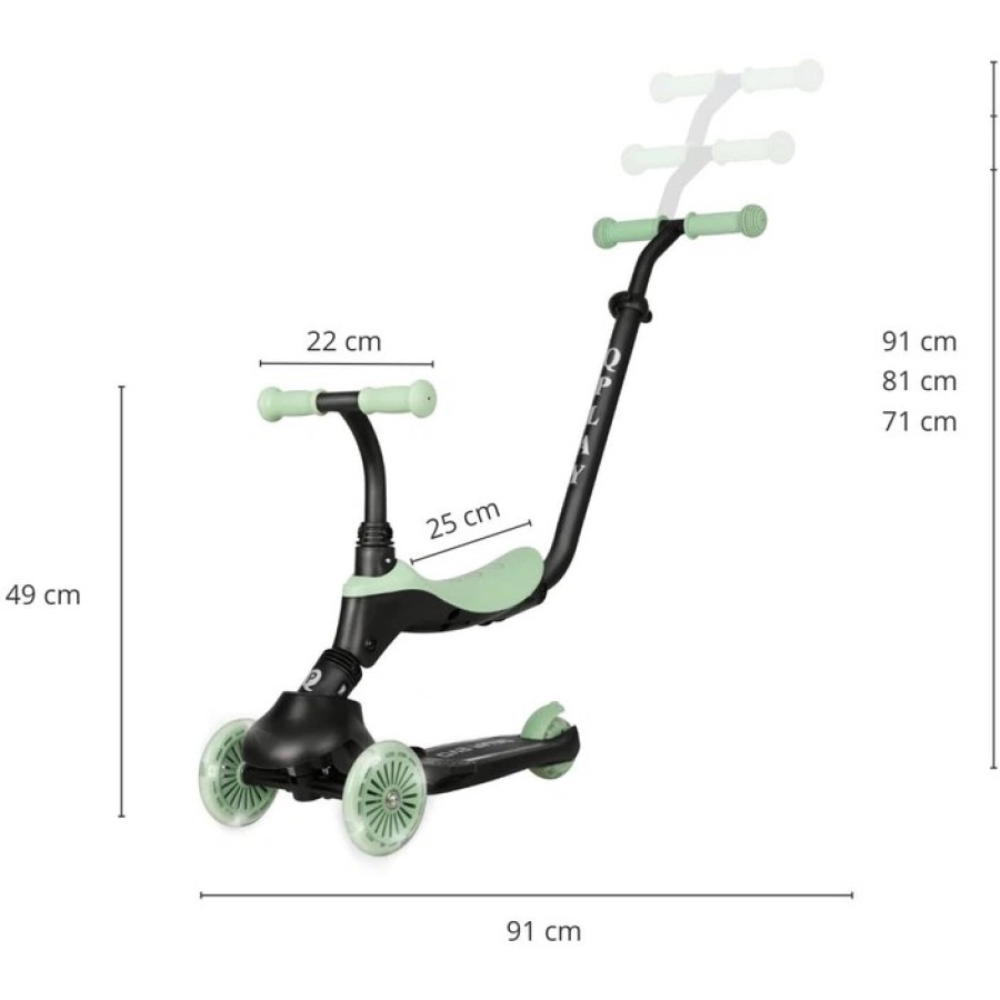 Παιδικό Τρίτροχο Πατίνι 5 σε 1 QPlay Sema Evo Jade Green