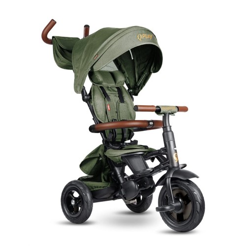 Αναδιπλούμενο Τρίκυκλο Ποδήλατο 6-σε-1 QPlay Rito Deluxe Air Gel Olive Green