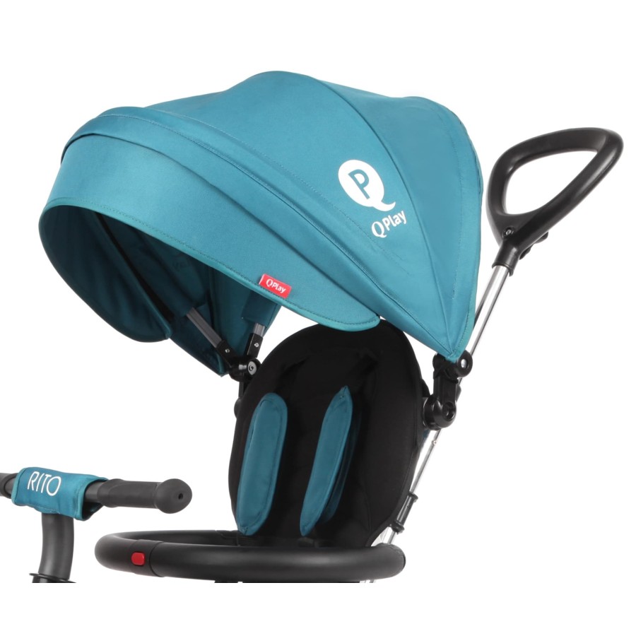 Αναδιπλούμενο Τρίκυκλο Ποδήλατο με Με Τέντα, Καλάθι, Υποπόδιο QPlay Rito Air Gel Petrol