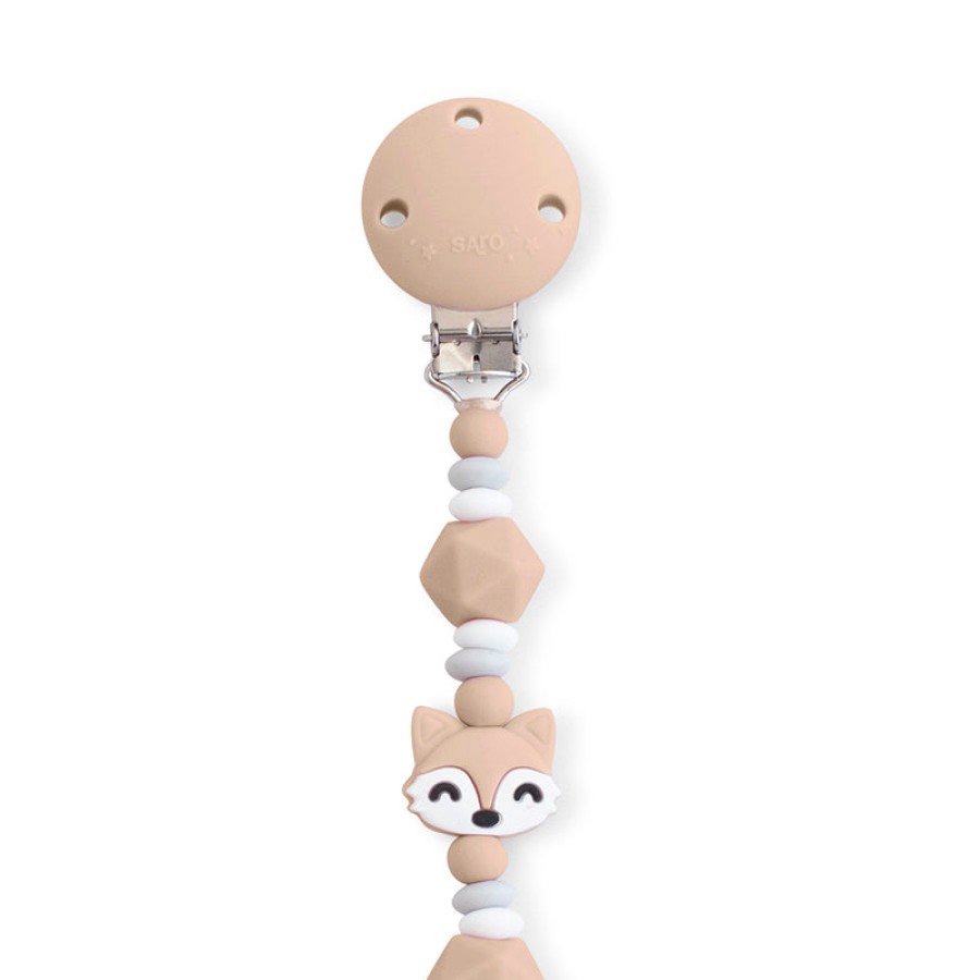 Βρεφικό Κλιπ Πιπίλας Σιλικόνης Foxy Beige 0m+ Saro