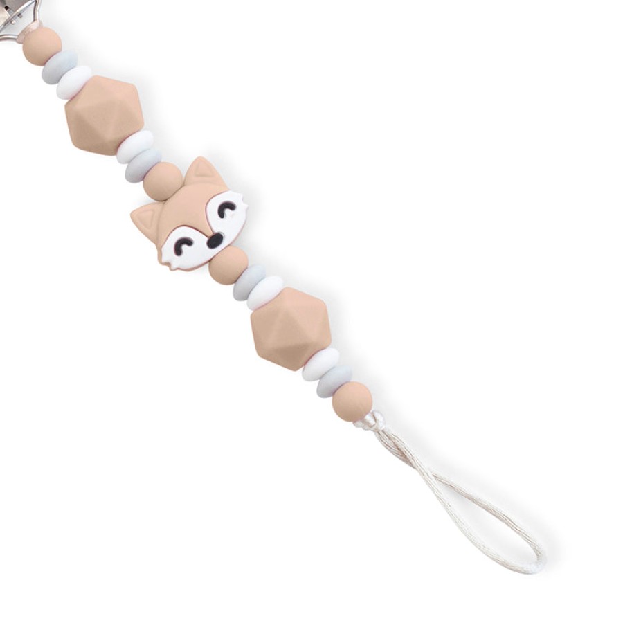 Βρεφικό Κλιπ Πιπίλας Σιλικόνης Foxy Beige 0m+ Saro
