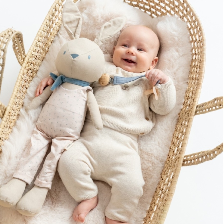 Υφασμάτινη Κούκλα Λαγουδάκι Saro Sage the Bunny Dusty Blue XL 62εκ.