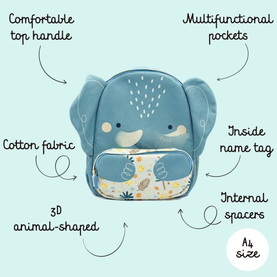 Sassi Παιδική Τσάντα Πλάτης Backpack Junior A4 Chewy The Elephant