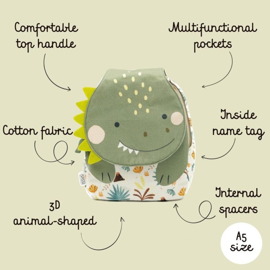 Sassi Παιδική Τσάντα Πλάτης Backpack Mini A5 Cracky The Dinosaur