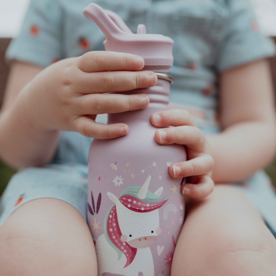 Sassi Ανοξείδωτο Παιδικό Μπουκάλι με Καλαμάκι Sparkly the Unicorn 500ml
