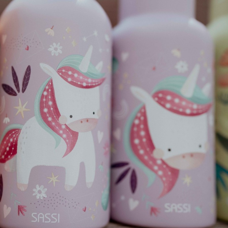 Sassi Ανοξείδωτο Παιδικό Μπουκάλι με Καλαμάκι Sparkly the Unicorn 500ml