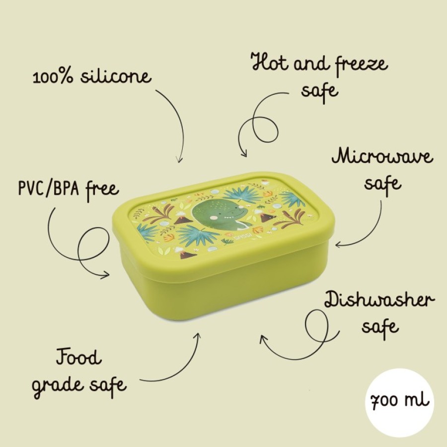 Sassi Lunch Box Παιδικό Δοχείο Φαγητού Σιλικόνης Cracky the Dinosaur 700ml