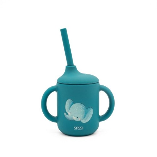 Sassi Ποτηράκι Εκμάθησης με Καλαμάκι Silicone Training Cup Chewy the Elephant