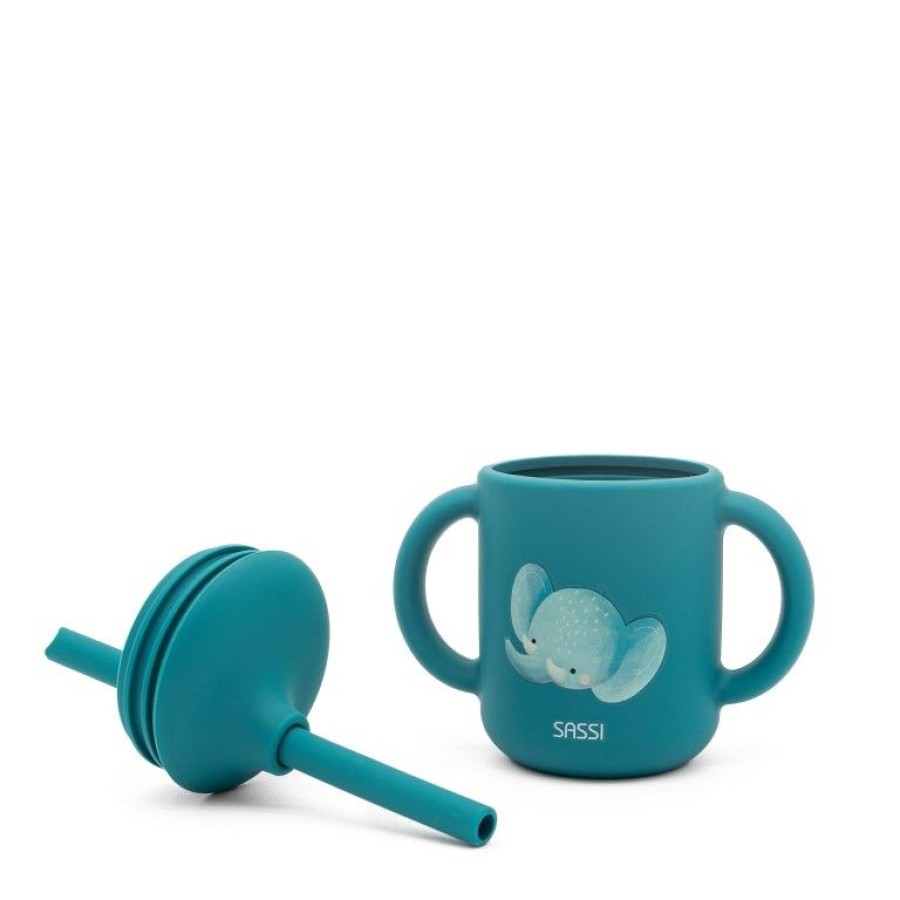 Sassi Ποτηράκι Εκμάθησης με Καλαμάκι Silicone Training Cup Chewy the Elephant