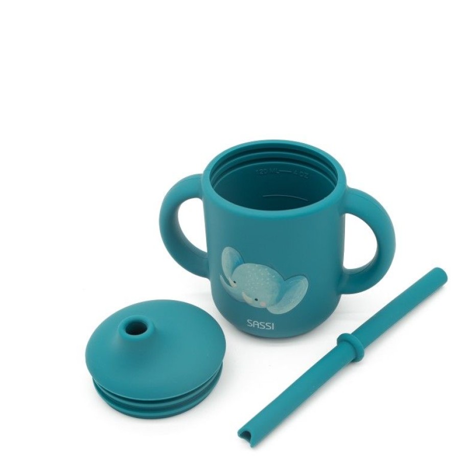Sassi Ποτηράκι Εκμάθησης με Καλαμάκι Silicone Training Cup Chewy the Elephant