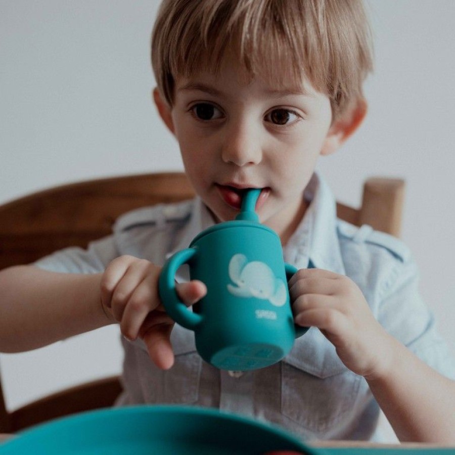 Sassi Ποτηράκι Εκμάθησης με Καλαμάκι Silicone Training Cup Chewy the Elephant