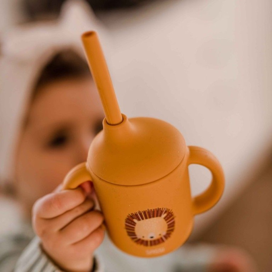 Sassi Ποτηράκι Εκμάθησης με Καλαμάκι Silicone Training Cup Chompy the Lion