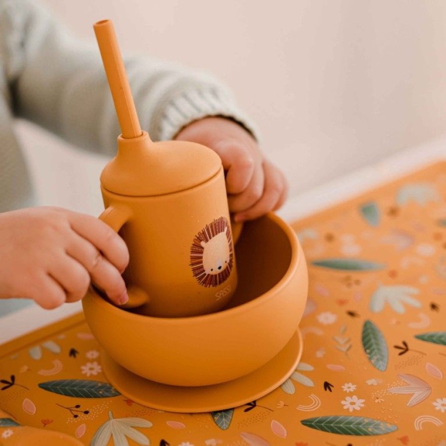 Sassi Ποτηράκι Εκμάθησης με Καλαμάκι Silicone Training Cup Chompy the Lion