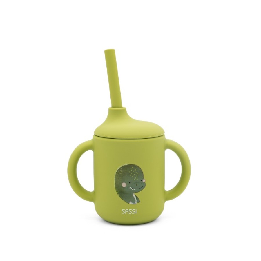 Sassi Ποτηράκι Εκμάθησης με Καλαμάκι Silicone Training Cup Cracky the Dinosaur