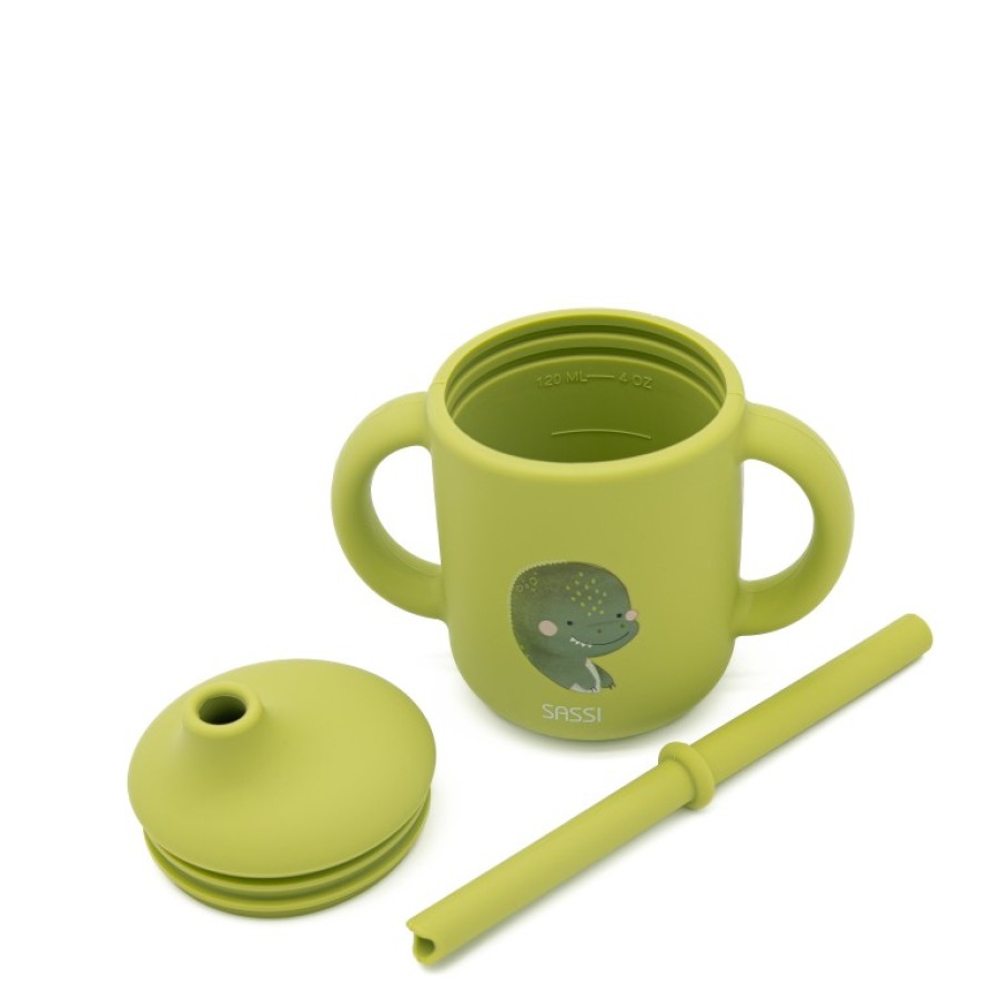 Sassi Ποτηράκι Εκμάθησης με Καλαμάκι Silicone Training Cup Cracky the Dinosaur