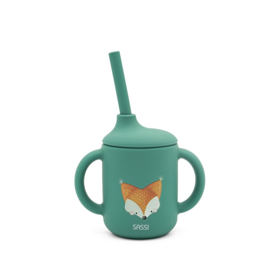 Sassi Ποτηράκι Εκμάθησης με Καλαμάκι Silicone Training Cup Crunchy the Fox