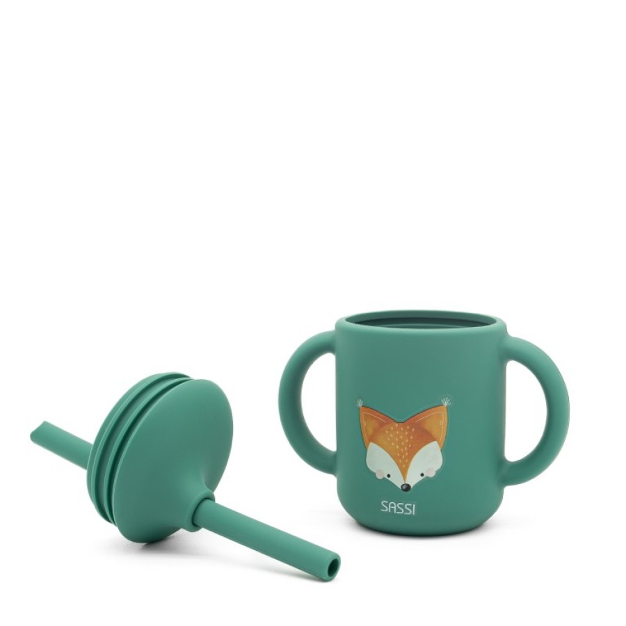 Sassi Ποτηράκι Εκμάθησης με Καλαμάκι Silicone Training Cup Crunchy the Fox