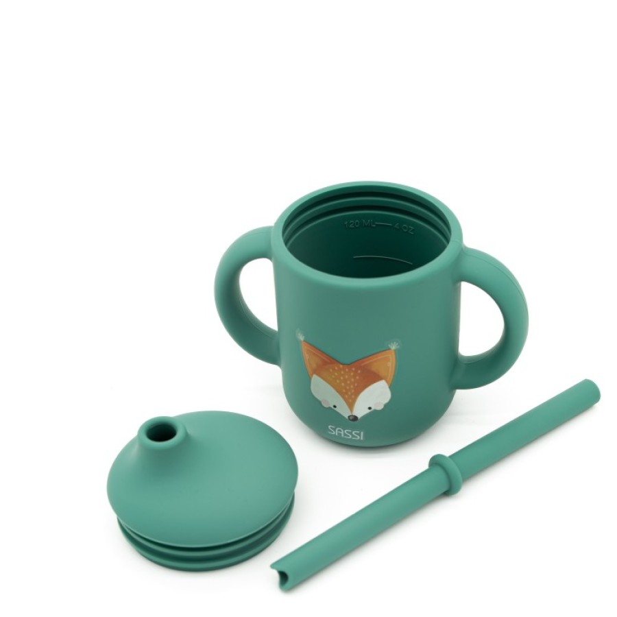 Sassi Ποτηράκι Εκμάθησης με Καλαμάκι Silicone Training Cup Crunchy the Fox