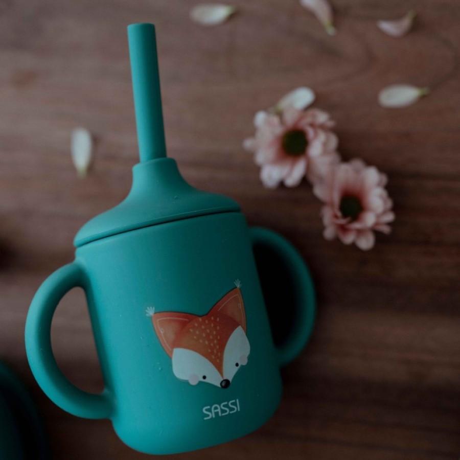 Sassi Ποτηράκι Εκμάθησης με Καλαμάκι Silicone Training Cup Crunchy the Fox