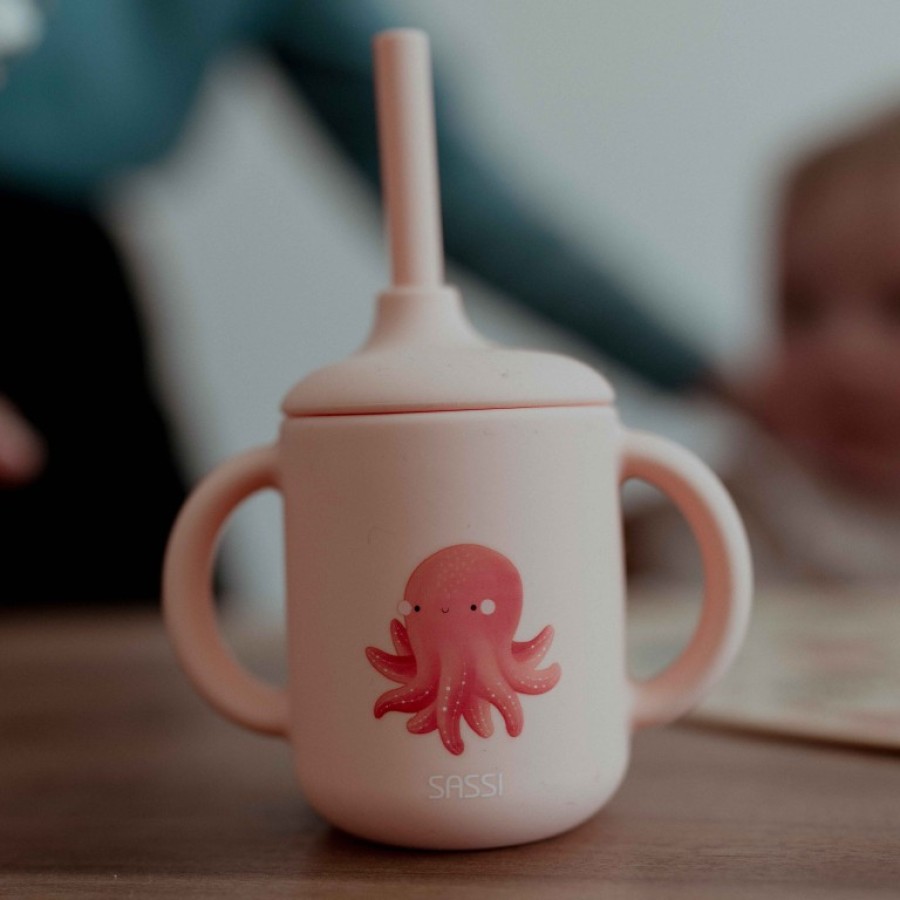 Sassi Ποτηράκι Εκμάθησης με Καλαμάκι Silicone Training Cup Slurpy the Octopus