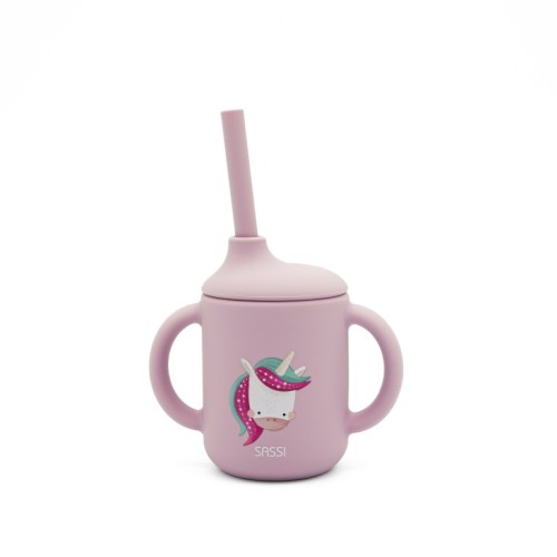 Sassi Ποτηράκι Εκμάθησης με Καλαμάκι Silicone Training Cup Sparkly the Unicorn