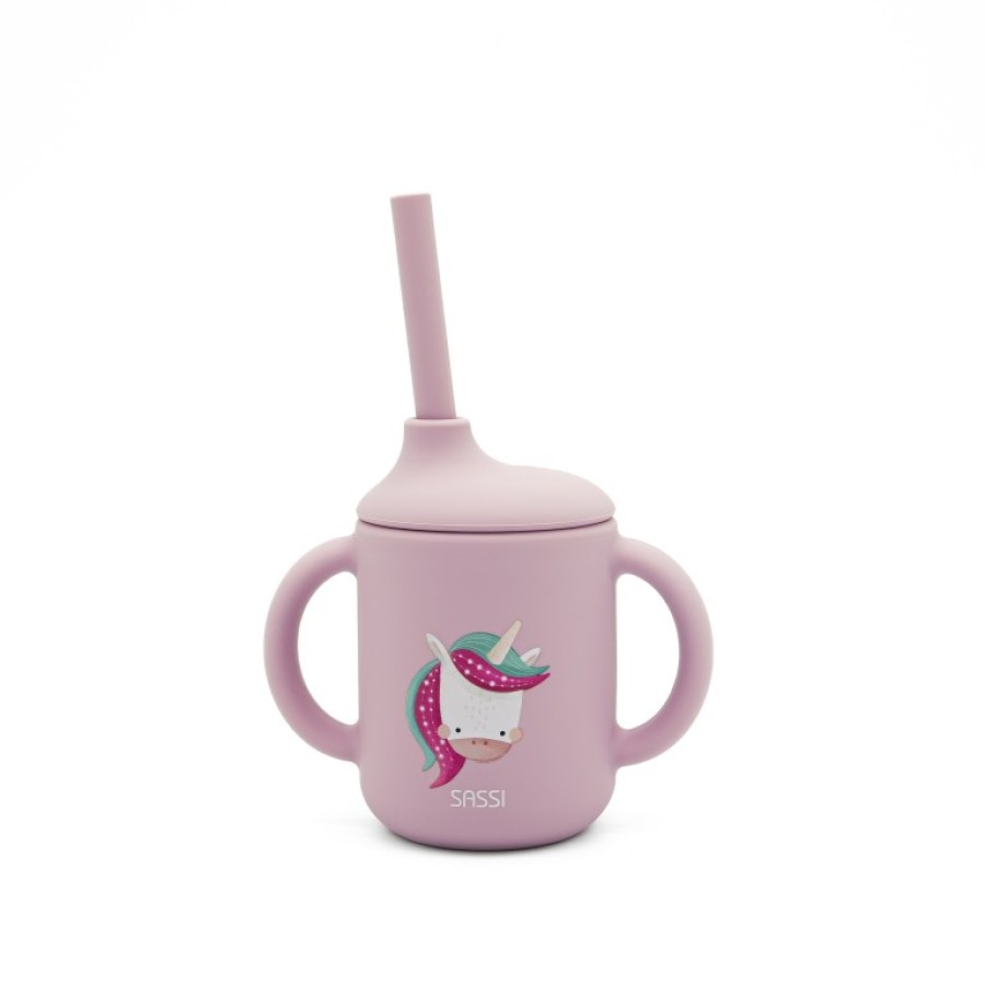 Sassi Ποτηράκι Εκμάθησης με Καλαμάκι Silicone Training Cup Sparkly the Unicorn