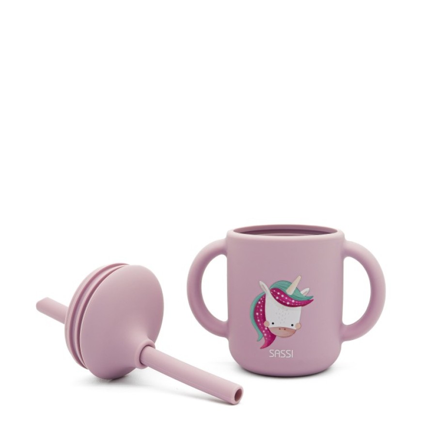 Sassi Ποτηράκι Εκμάθησης με Καλαμάκι Silicone Training Cup Sparkly the Unicorn