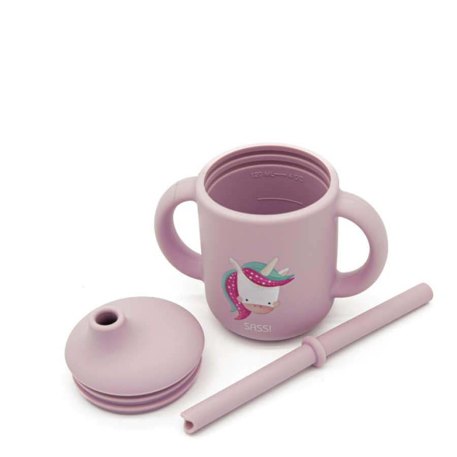 Sassi Ποτηράκι Εκμάθησης με Καλαμάκι Silicone Training Cup Sparkly the Unicorn
