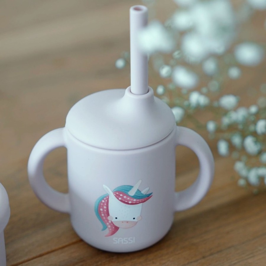 Sassi Ποτηράκι Εκμάθησης με Καλαμάκι Silicone Training Cup Sparkly the Unicorn