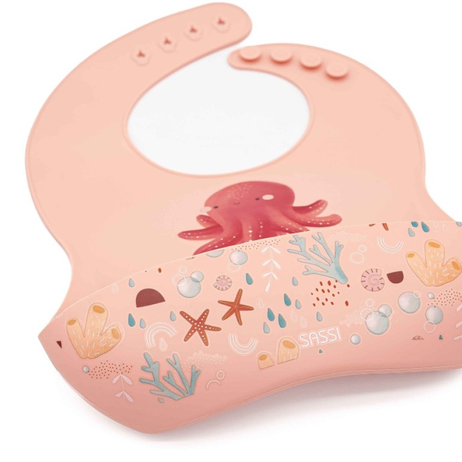 Sassi Βρεφική Σαλιάρα Σιλικόνης Slurpy the Octopus