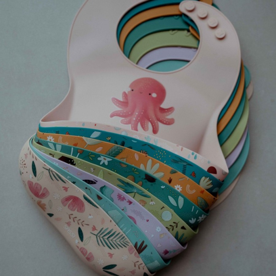 Sassi Βρεφική Σαλιάρα Σιλικόνης Slurpy the Octopus