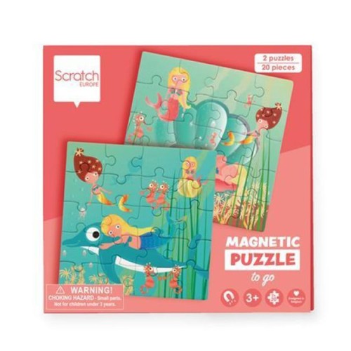 Scratch Μαγνητικό Βιβλίο - Παζλ Magnetic Puzzle Book To Go Mermaids