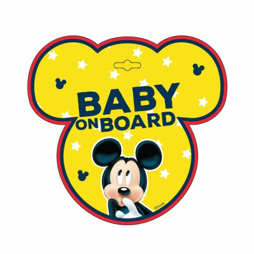 Seven Σήμα Αυτοκινήτου Με Βεντούζα Baby On Board Mickey 9612