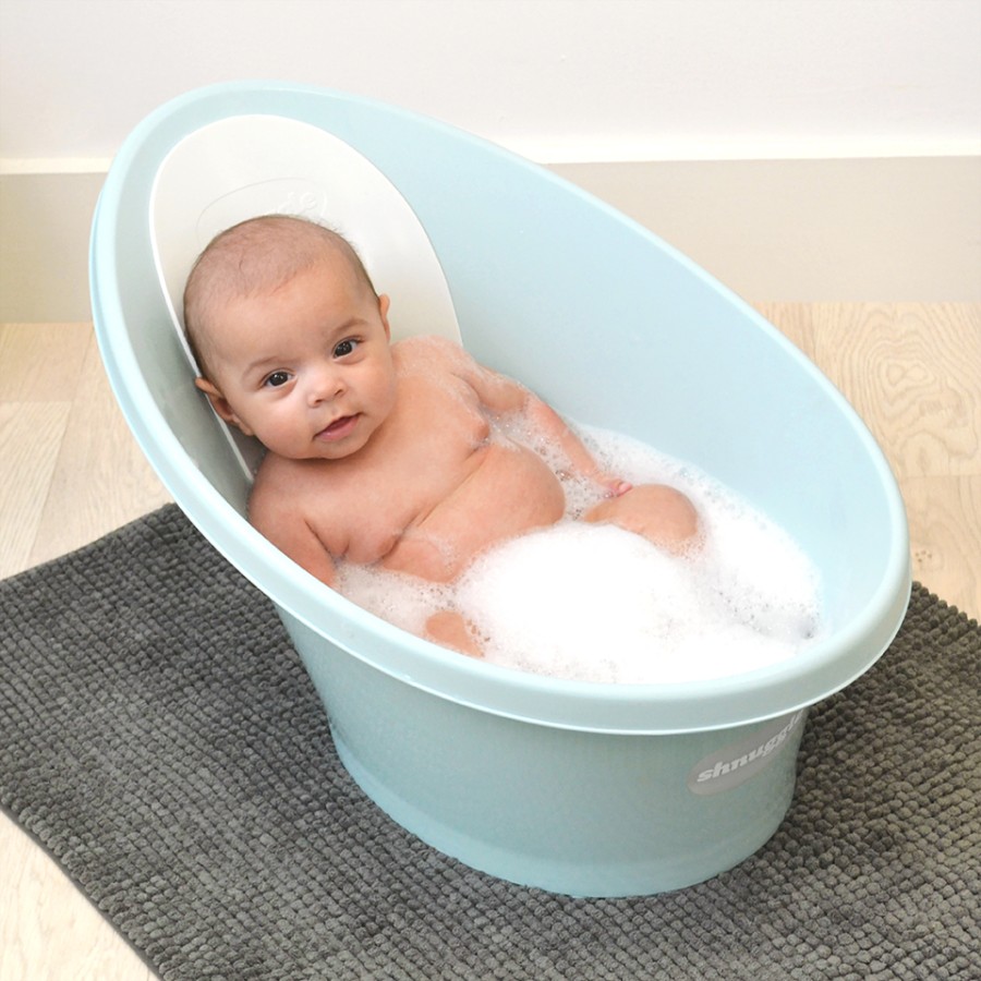 Πολυβραβευμένο Βρεφικό Μπανάκι Με Τάπα SHNUGGLE Bath Λευκό/Γκρι