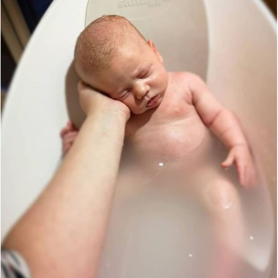 Πολυβραβευμένο Βρεφικό Μπανάκι Με Τάπα SHNUGGLE Bath Λευκό/Γκρι