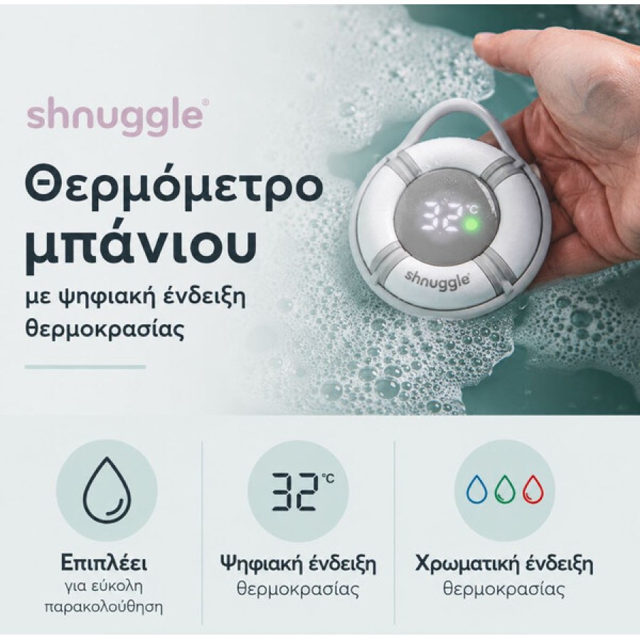 Θερμόμετρο Μπάνιου με Ψηφιακή Ένδειξη Θερμοκρασίας Shnuggle