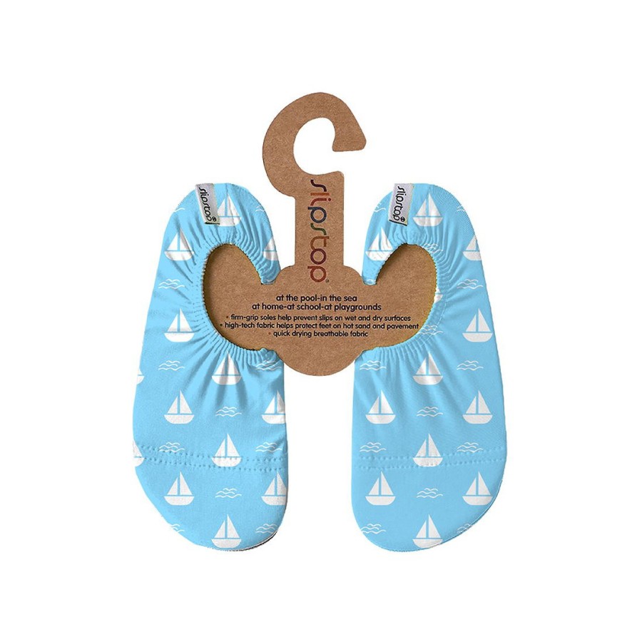 Slipstop Βρεφικά Αντιολισθητικά Παπούτσια Sailboats Light Blue