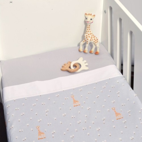 Σετ Σεντόνια Λίκνου Sophie La Girafe 2τμχ. 80x110εκ. Σχέδιο 505 Γκρι