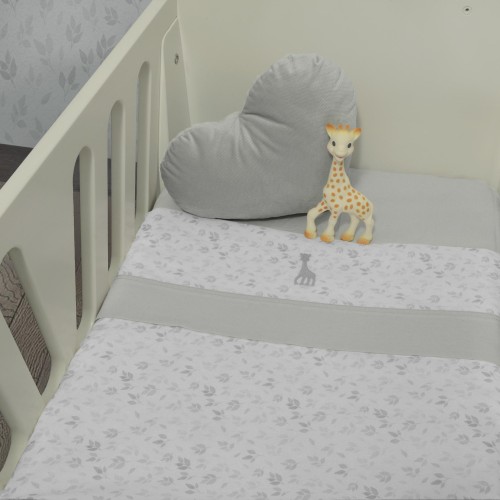 Σετ Σεντόνια Λίκνου Sophie La Girafe 2τμχ. 80x110εκ. Σχέδιο 506 Λευκό-Σιέλ