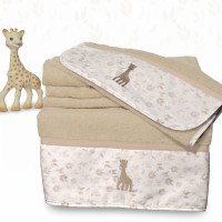 Σετ Πετσέτες 2τμχ. 100% βαμβάκι 450γρμ/τμ (30×50 & 70×120) Sophie La Girafe Design 506 Εκρού