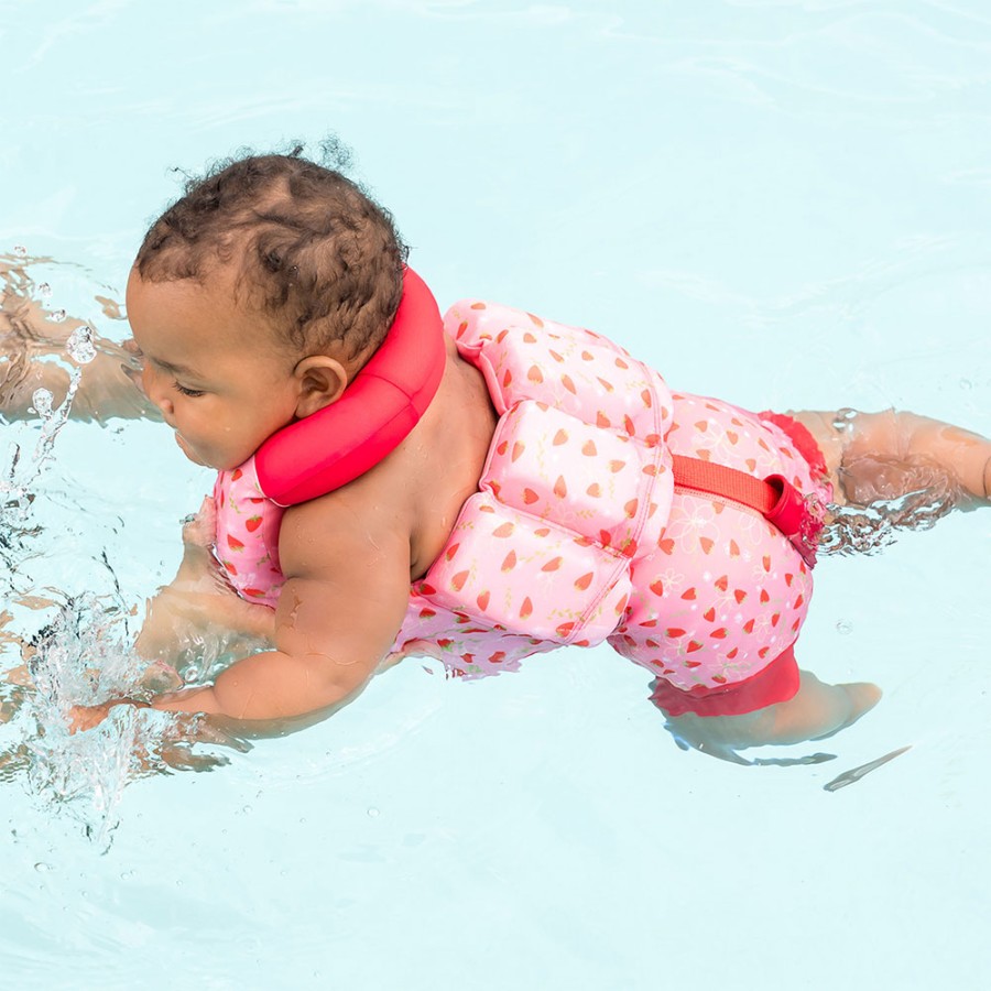 Παιδικό Σωσίβιο Γιλέκο Εκμάθησης Κολύμβησης με Ζώνη Ασφαλείας & Στήριξη Λαιμού Splash About Φράουλες 2-3 ετών