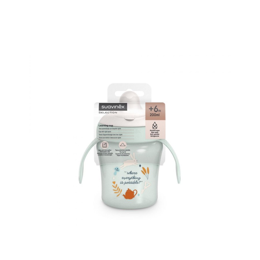 Suavinex Ποτήρι Εκπαιδευτικό με Λαβές 200ml 6m+ Wonderland Green