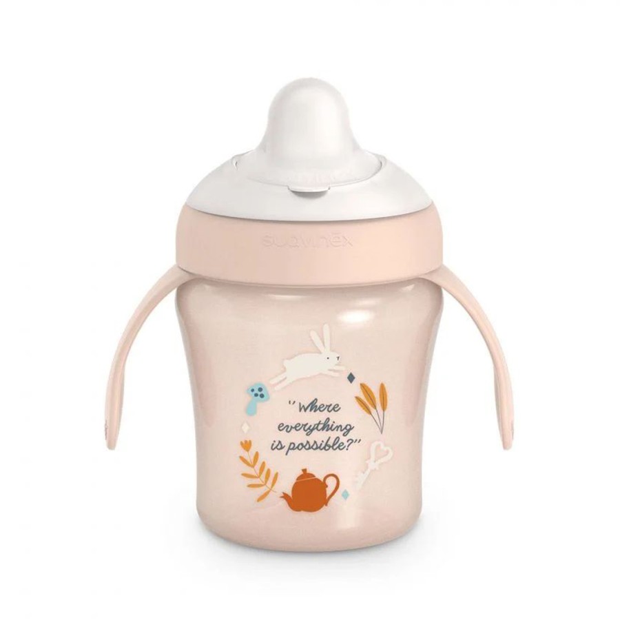 Suavinex Ποτήρι Εκπαιδευτικό με Λαβές 200ml 6m+ Wonderland Pink