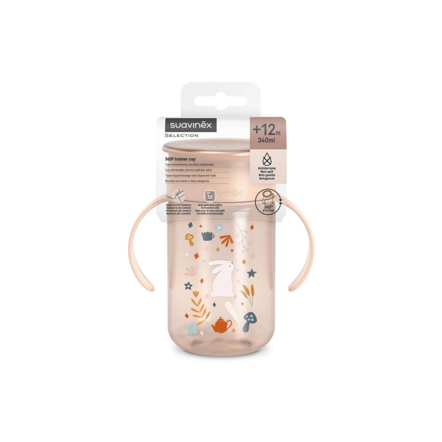 Ποτήρι Εκπαιδευτικό 360 με λαβές Suavinex Wonderland Pink 340ml 12m+