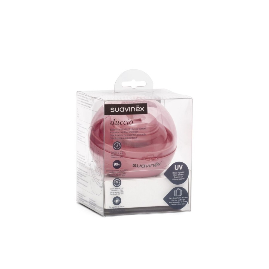 Φορητός Αποστειρωτής Πιπίλας UV Suavinex Duccio Pink