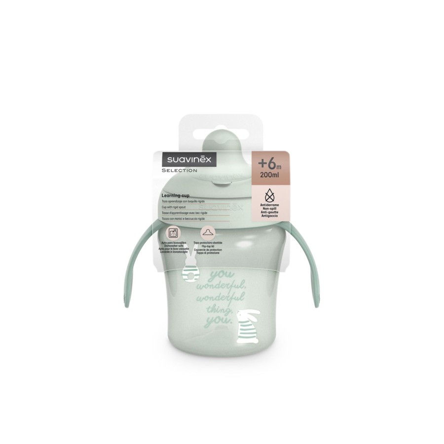 Εκπαιδευτικό Ποτήρι με Λαβές 200ml 6m+ Wonderland Green Suavinex
