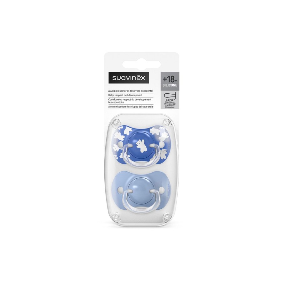 Πιπίλα Φυσιολογική Suavinex SX PRO Σιλικόνης 18m+ Wild & Free Blue 2τμχ.